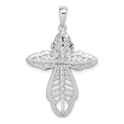 Sterling Silver Diamond-Cut Cross Pendant