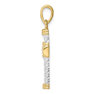 Gold-Plated Sterling Silver Twisted Cross Pendant – view 3