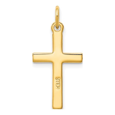 Gold-Plated Sterling Silver Diamond-Cut Cross Pendant – view 4