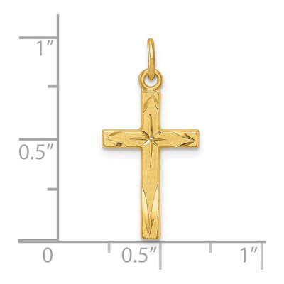 Gold-Plated Sterling Silver Diamond-Cut Cross Pendant – view 5