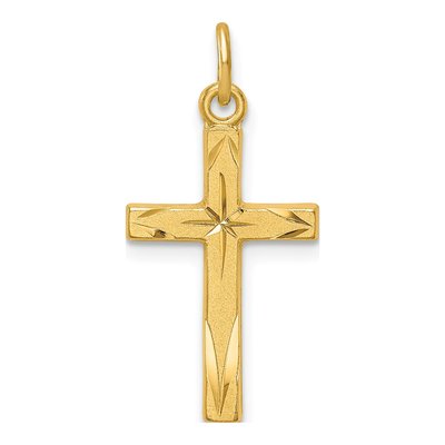 Gold-Plated Sterling Silver Diamond-Cut Cross Pendant