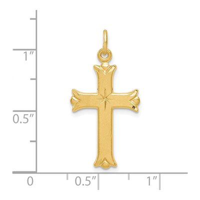 Gold-Plated Sterling Silver Diamond-Cut Cross Pendant – view 5