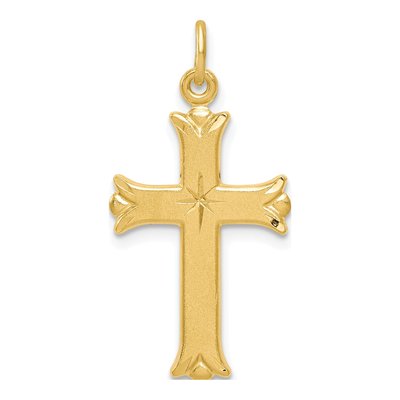 Gold-Plated Sterling Silver Diamond-Cut Cross Pendant