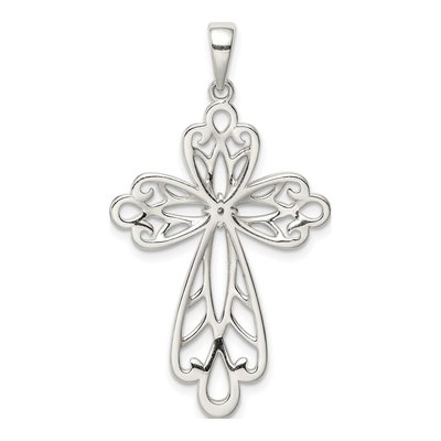 Sterling Silver Diamond Cross Pendant – view 4