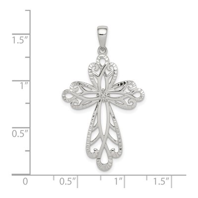 Sterling Silver Diamond Cross Pendant – view 5