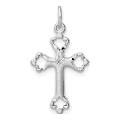 Sterling Silver Diamond-Cut Cross Pendant