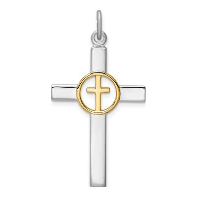Gold-Plated Sterling Silver Cross Pendant