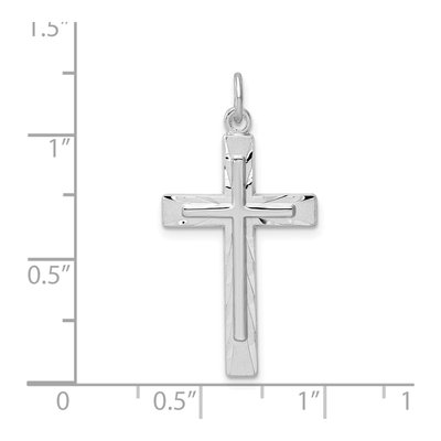 Sterling Silver Diamond-Cut Cross Pendant – view 5
