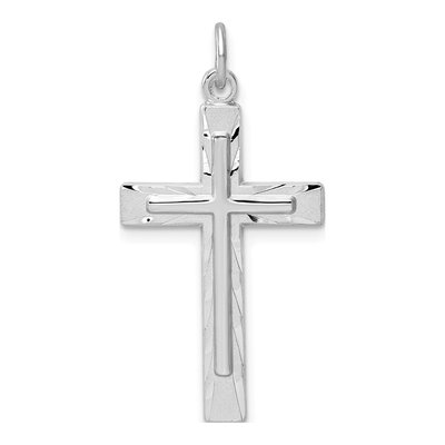 Sterling Silver Diamond-Cut Cross Pendant