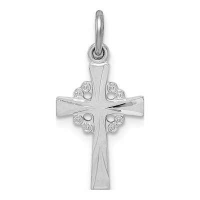 Sterling Silver Diamond-Cut Cross Pendant