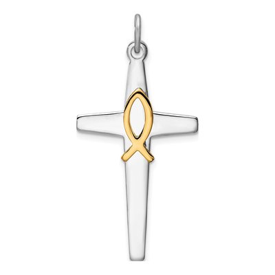 Gold-Plated Sterling Silver Cross Pendant