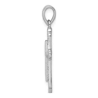 Sterling Silver Striped Cross Pendant – view 3