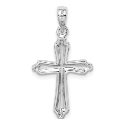 Sterling Silver Striped Cross Pendant – view 4