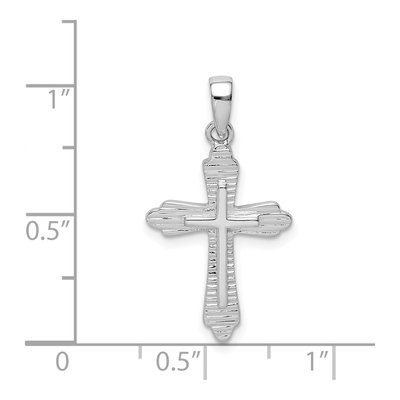 Sterling Silver Striped Cross Pendant – view 5