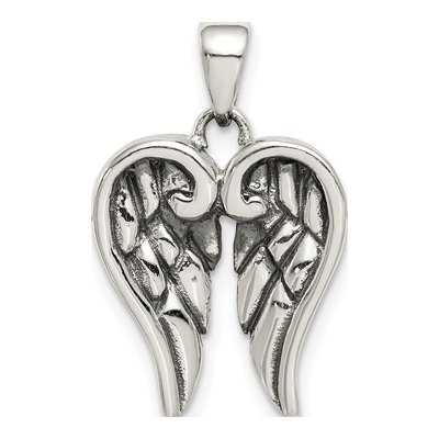 Sterling Silver Antiqued Wing Pendant