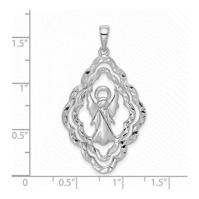Sterling Silver Diamond-Cut Angel Pendant – view 7