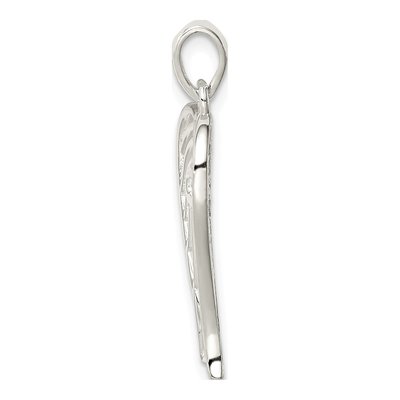 Sterling Silver Textured Wing Cross Pendant – view 3