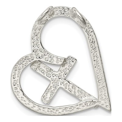 Sterling Silver Cross Heart Slide Pendant – view 4