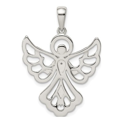 Sterling Silver Diamond Angel Pendant – view 4