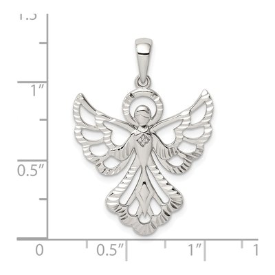 Sterling Silver Diamond Angel Pendant – view 5