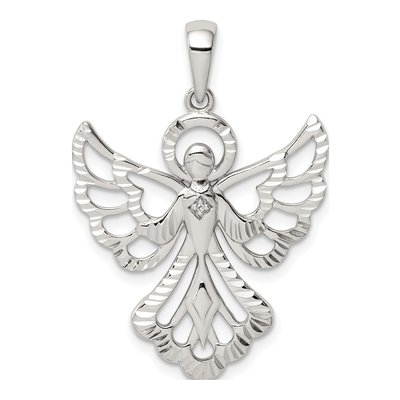 Sterling Silver Diamond Angel Pendant