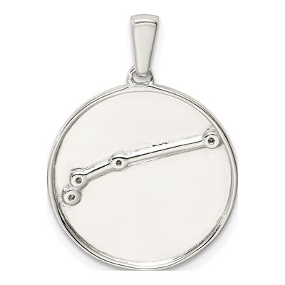 Sterling Silver CZ Aries Zodiac Pendant – view 2