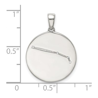 Sterling Silver CZ Aries Zodiac Pendant – view 4
