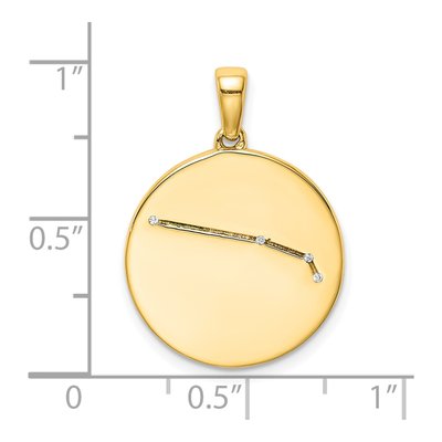 Gold-Plated Sterling Silver CZ Aries Zodiac Pendant – view 4