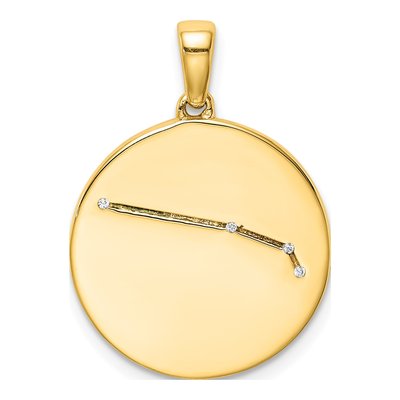 Gold-Plated Sterling Silver CZ Aries Zodiac Pendant