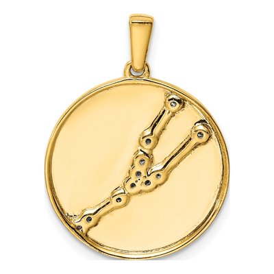 Gold-Plated Sterling Silver CZ Taurus Zodiac Pendant – view 3