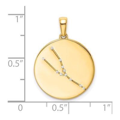 Gold-Plated Sterling Silver CZ Taurus Zodiac Pendant – view 4
