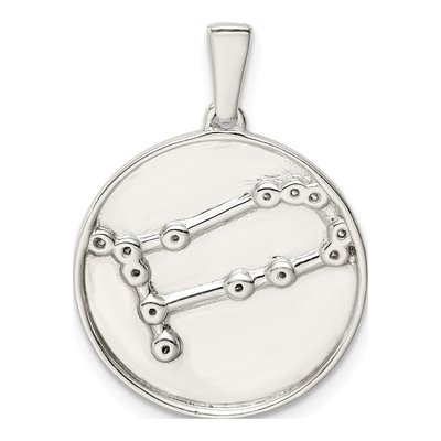 Sterling Silver CZ Gemini Zodiac Pendant – view 3