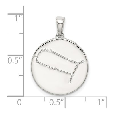 Sterling Silver CZ Gemini Zodiac Pendant – view 4