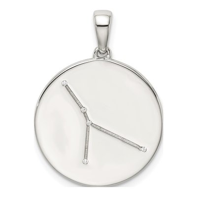 Sterling Silver CZ Cancer Zodiac Pendant