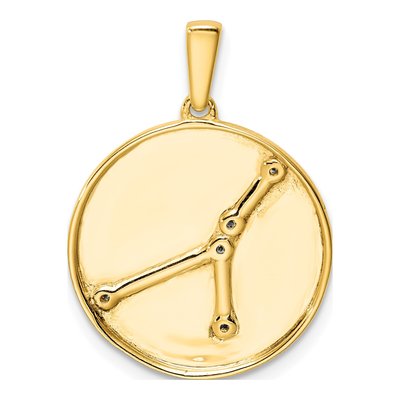 Gold-Plated Sterling Silver CZ Cancer Zodiac Pendant – view 3