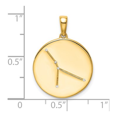 Gold-Plated Sterling Silver CZ Cancer Zodiac Pendant – view 4