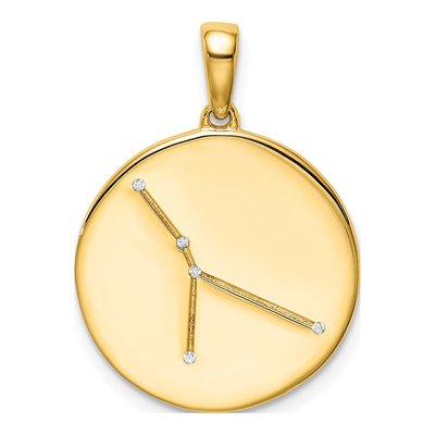 Gold-Plated Sterling Silver CZ Cancer Zodiac Pendant