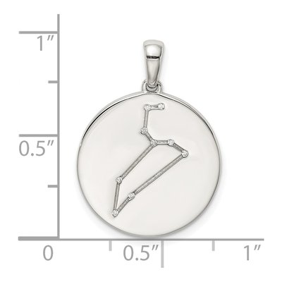 Sterling Silver CZ Leo Zodiac Pendant – view 4