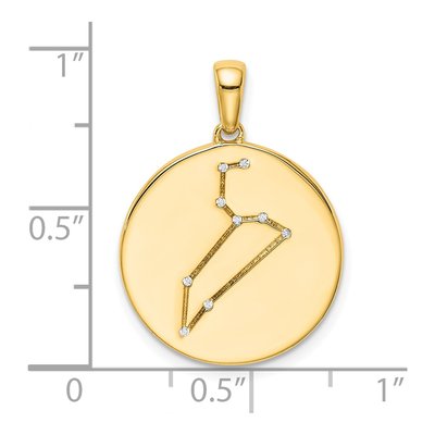Gold-Plated Sterling Silver CZ Leo Zodiac Pendant – view 4
