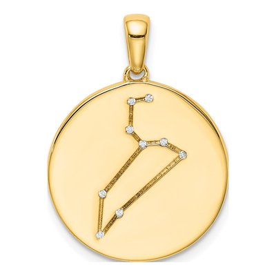 Gold-Plated Sterling Silver CZ Leo Zodiac Pendant