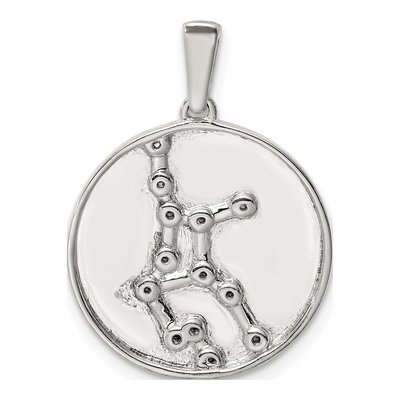 Sterling Silver CZ Virgo Zodiac Pendant – view 3