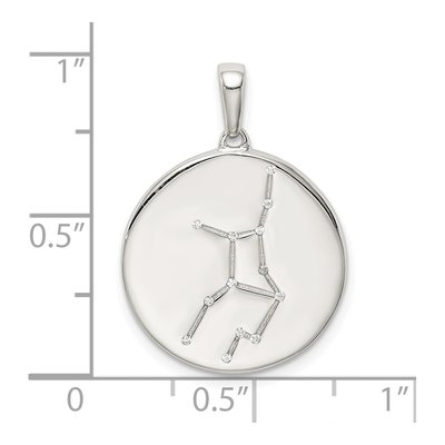 Sterling Silver CZ Virgo Zodiac Pendant – view 4