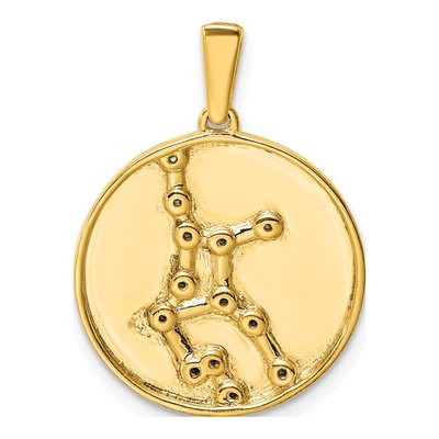 Gold-Plated Sterling Silver CZ Virgo Zodiac Pendant – view 3