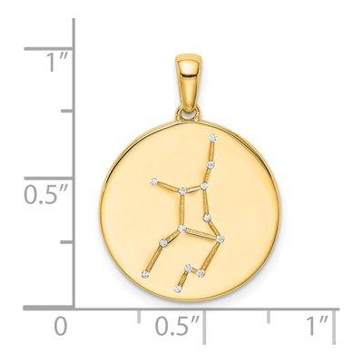 Gold-Plated Sterling Silver CZ Virgo Zodiac Pendant – view 4