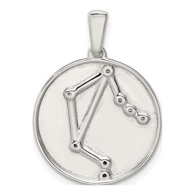 Sterling Silver CZ Libra Zodiac Pendant – view 3