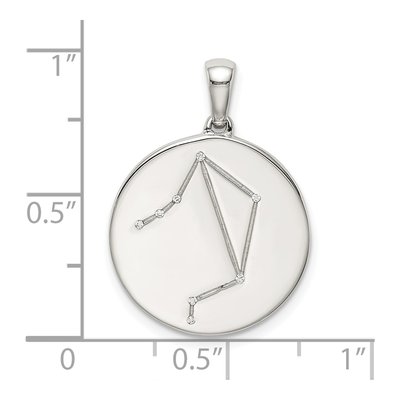 Sterling Silver CZ Libra Zodiac Pendant – view 4
