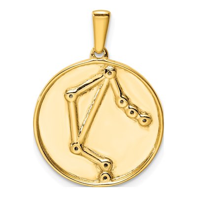 Gold-Plated Sterling Silver CZ Libra Zodiac Pendant – view 3