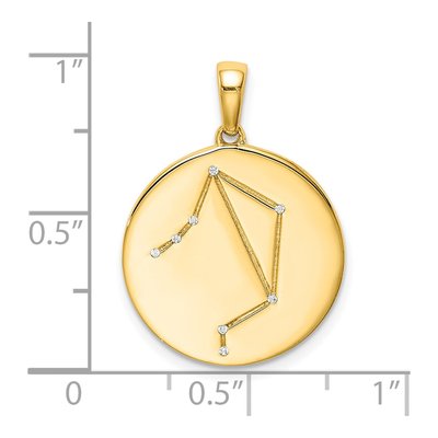 Gold-Plated Sterling Silver CZ Libra Zodiac Pendant – view 4