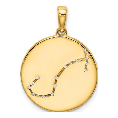 Gold-Plated Sterling Silver CZ Scorpio Zodiac Pendant