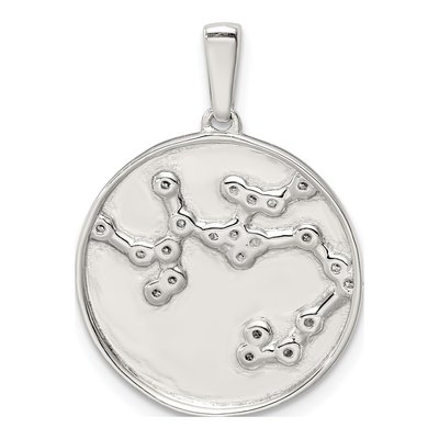Sterling Silver CZ Sagittarius Zodiac Pendant – view 3